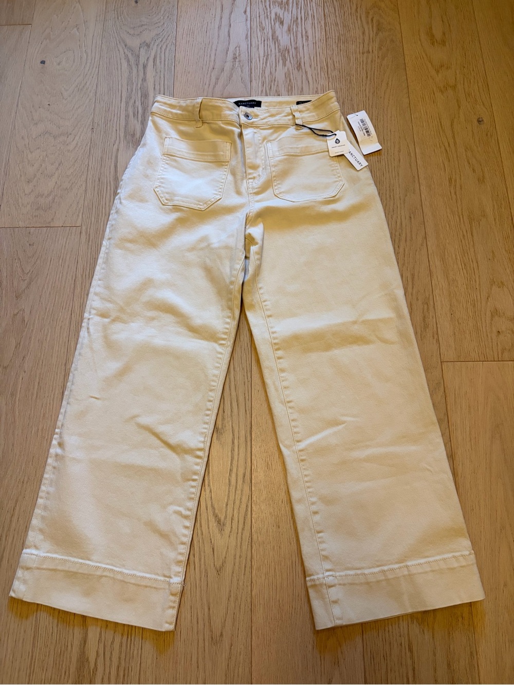 Women's Sanctuary Marine crop Wide-Leg Cream Jeans